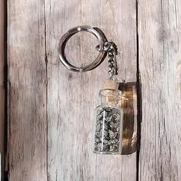 arsh agate Handcrafted Mini Pyrite Stone Filled Bottle Keychain for Daily Use, Luck-Attracting, Wealth, Focus, Motivation and Positive Energy (Pack of 1)-picture-41