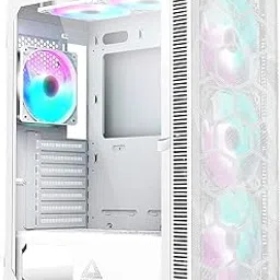 Montech X3 Mesh 6pcs, 3 x 140mm& 3 x 120mm Fixed RGB Lighting Fans ATX Mid-Tower PC Gaming Case, USB3.0, Door Open Tempered Glass Side Panel, High Airflow, White-image-11