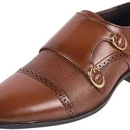 metro Men Leather Adjustable Formal Double Monk Strap Shoes-picture-32