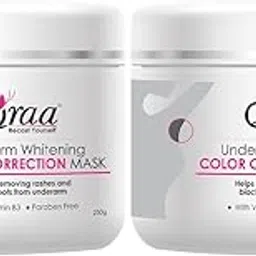 Qraa Underarm Brightening Color Correction Mask For Women With Vitamin B3, For Dark Underarms For Men & Women | 250gm*2 (Pack of 2)-image-66
