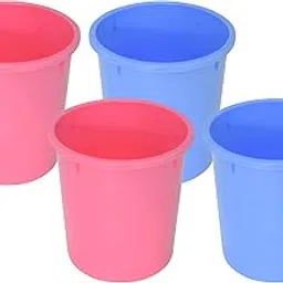 Kuber Industries Plastic Open Plastic Dustbin Without Lid|Garbage Bin For Home, Kitchen, Office, 5Ltr.- Pack of 4 (Pink & Blue)-47KM01079-image-40