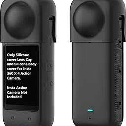 ADDGRIP™ Silicone Lens Cover and Camera case Compatible with Insta 360 X 4 Action Camera, Anti-Scratch, Anti Slip Silicone Case Camera Protective Kit (Black)-picture-34