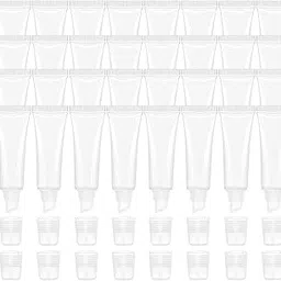 Hunky Dory 10ml Transparent unbreakable Lip Gloss Tubes, Empty Clear Lip Balm Containers Tubes for Cosmetics DIY, Oblique Mouth,Refillable Bottle Cream (Pack of 3)-picture-44