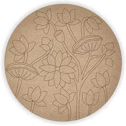 Printfry Wooden MDF Mandala Premarked Base Cutout for Crafts Artistic DIY Work Art and Craft, Size- 8 Inch (Kerala Murals Print)-picture-23