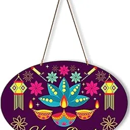 GIFTMEBAZAR Happy Diwali | Home & Office Hanging Decoration | Wooden Hanging | Diwali Wall Hanging | Wall Decor Items-image-22