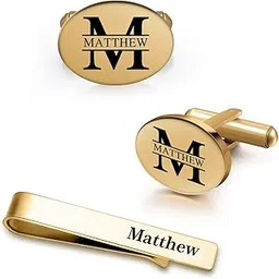 jishangxy Mens Personalized Cufflinks and Tie Clip - Wedding Cufflinks for Groom Groomsmen - Gift for Husband Boyfriend Dad-picture-22