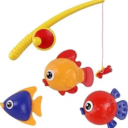 Toyshine Magnetic Fishing Game Set Includes 3 Colorful Magnet Tipped Floating Fishes & Fishing rods with Magnetic Worms as Bait Fun Entertaining Bath Tub Toys for Kids Boys Girls 3 +-image-16