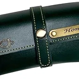 Customizable Leather Sunglasses Case with Personalized Name and Charm | Unisex Protective Eyewear Cover | Green-image-6