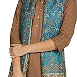 Womens Kaani Shawl, Faux Pashmina, Soft and Warm, paradise blue-image-47