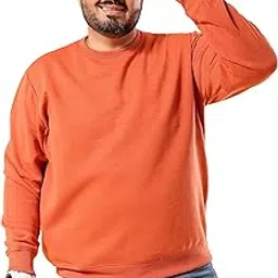 hardsoda by The Indian Garage Co Men Plus Size Regular Fit Solid Crew Neck Sweatshirt-picture-28