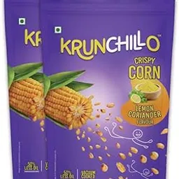 Krunchillo - Crispy Corn Lemon Coriander |Healthy Snacks | High Protein | Source of Fiber |Assorted Pack | 100% Natural Light & Crispy Corn (60g- Pack of 2)-image-43