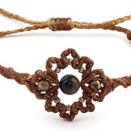 el regalo Natural Gemstone Tiger Eye Anklet for Girls & Women | Designer Bohemian Style Tiger Eye Adjustable Ankle Bracelet for Girls & Women-picture-10