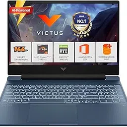 HP Victus, AMD Ryzen 7 7445HS, 6GB RTX 3050,Upgrade (Upto 32GB) 16GB DDR5, 512GB SSD, FHD, 144Hz, 300 nits, IPS, 15.6''/39.6cm, Win 11, M365* Office24, Blue, 2.29kg, fb3120ax, Gaming Laptop-image-0