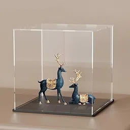 Premium Acrylic Display Box with Black Base | Transparent Dust-Resistant Cube for Toys, Models & Memorabilia | 4×4×4 Inch (6x6x6 Inch)-picture-22