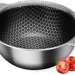 Nonstick Stainless Steel Stock Pot/Cooking Bowl, Gas and Open Flame Stoves | Hexagon Surface Hybrid Stainless Steel Stock Pot.-picture-19