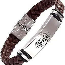 m men style Mahadev Braided Leather Weave Bracelets for Mens Women Magnetic Lock Clasp Genuine Bracelet Wristband Vintage Cuff Jewelry Friendship Couple-picture-27