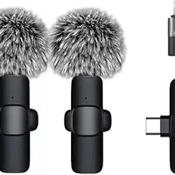 K9 Pro Dual Wireless Lavalier Microphone for Android/iPhone – 3-in-1 Collar Mic with USB-C & Lightning Plug | Furry Windscreens | Noise Cancellation | Vlogging, YouTube, Interviews, Reels,Microphones-picture-33