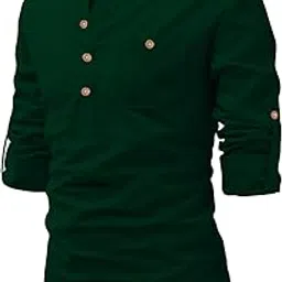 vida loca Full Sleeve Spread Collor Cotton Casual Slim Fit Short Kurta for Men's and Boys-picture-15