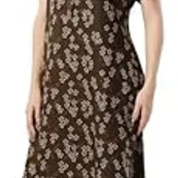 cloud soft Women's Printed Alpine Nighty | Soft & Cozy Fabric | Regular Fit Full-Length Nightgown with Short Sleeves & Pockets CSCA03B.-picture-42