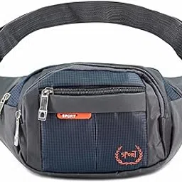 Ayaha Waist Bag Travel Handy Hiking Zip Camera Pouch Money Phone Belt Sport Bag Bum Multipurpose Belt Bag for Men and Women Polyester Waist Pack Fanny Bag Mobile (Navy Blue)-image-1