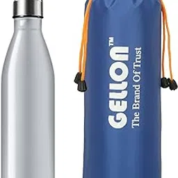Gellon Bottle Cover Cloth for 750 ML, 1 L to 1.5 Litre Water Proof Drawstring Closer for Travel, Hiking, Office & School Kids in Blue Color-picture-11