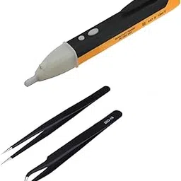 Digital Craft Non-Contact Voltage Tester Pen (90–1000V) with LED Light + 2Pc Anti-Static Precision Tweezers – AC Voltage Detector & Electronics Repair Tool Set-picture-29