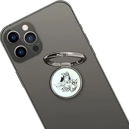 Swap-n-Snap Silver 360 Holo-Ring Mobile Phone Grip Holder with Changeable Logo - Lord Krsna Design-picture-18
