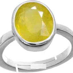 certified gems 7.50 Carat Unheated Untreated Yellow Sapphire Silver Ring Original Certified-picture-51