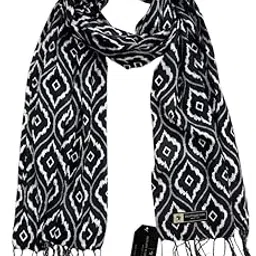 Premium Black & White Fancy Scarf Rayon, Lightweight & Comfortable for All Seasons, Scarf Stoles Shawl-picture-13