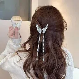 Giggles Boo Korean Style Hair Clutcher for Women & Girls | White & Gold Metal Hair Claw Clip, Jaw Clamp Hair Pin, Stylish Hair Accessories – Pack of 1 (Pearl White)-picture-11