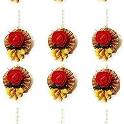 Laxmi Enterprises Flower Maang Tikka for Wedding | Baby Shower | Haldi | Mehandi | Party in Yellow-White Colour for Girls and Women(Pack of 12)-picture-21