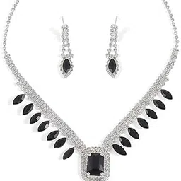 shining diva fashion Latest Stylish Design Fancy Wedding Party Crystal Necklace Jewellery Set for Women-picture-32