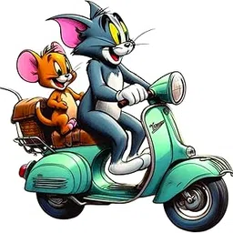 Tom and Jerry Express Scooter Driver Kids Cartroon Wall Sticker for Kids Room Office Room Living Room Size - 43Cm X50Cm-picture-21