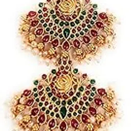 adyashree emporium Gold Plated Half Moon Design Bridal Jada Wedding Hair Braid Accessories Choti South Indian Traditional Hairband Wedding Bridal Lakshmi Hair Accessories Pack Of 1 For Girls/Women.-picture-12
