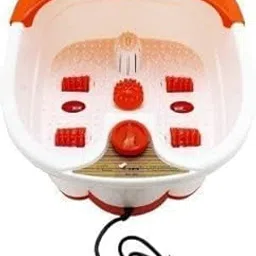 Electric Foot Spa Bath Massager with Heat, Rollers, Bubble Massage, Orange Home Pedicure Tub-picture-24