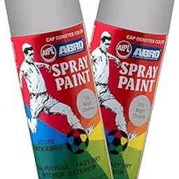 ABRO SP-C1-318 Multipurpose Colour Spray Paint Can DIY Quick Drying for Metal, Wood, Walls, Automotive Cars and Bikes (400ml, Bright Chrome, 2 Pcs)-picture-23