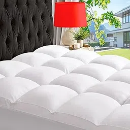 ABENE King Mattress Topper for Back Pain Relief, Extra Thick Mattress Pad Pillowtop, Soft Mattress Cover with Deep Pocket, Overfilled Down Alternative Filling, White-picture-21
