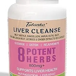 Tatanka Nutrition Liver Cleanse Has 8 Potent Herbs Like Milk Thisle Dandellion Varun Kutki Giloy Curcumalonga Licorice Ginger To Support Liver Detox Cleanse 60 Veg Capsules Pack of - 2-image-26