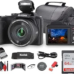 Kodak Pixpro AZ255 Digital Camera (AZ255BK) Bundle Including: 64 GB Memory Card, Rechargeable Batteries, Case, Neck Strap, Lens Caps, Full Cleaning Kit, Card Reader, Card Wallet, USB Cable, Cap Keeper-picture-26