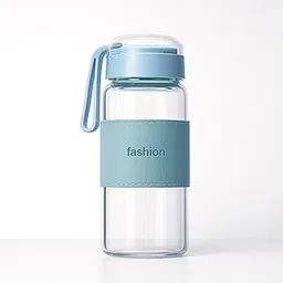 MOOZICO Mini Water Bottle – Small Glass Water Bottle, 340ml Leak-proof Travel Bottle for Kids, Girls, Boys Double-Walled Bottle for Baby, Coffee, Office, School, Picnic (Multicolour) - 1 PCS-picture-32