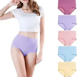 ANESHA Women's Modern Cotton Stretch Bikini Panty Free Size Waist Size (26-30) Pack of 3 Multicolour-image-9