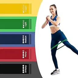 LUVINA Rubber Exercise Resistance Loop Bands for Strength Training and Physical Therapy , Booty, Hips and Legs - 5pcs-picture-49