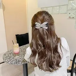 Cerun 1Pcs Luxury Rhinestones Hair Barrettes For Women Girls Sparkly Glitter Crystal Rhinestones Ponytail Holder Hair Bow Clip Bridal Hair Pins Decorative Hair Accessories Christmas Gift-picture-33