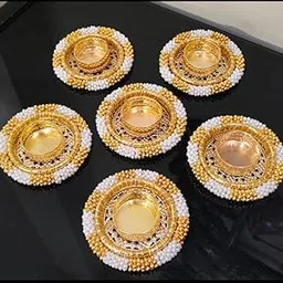 Avyksh Creations Handmade Tealight Candle Holders for Diwali Decoration,Home Decor Gifts Items/Diya for Office Puja Gift Sets Elephant/Peacock Design Tealight Candle Set of 4 (White)-picture-37