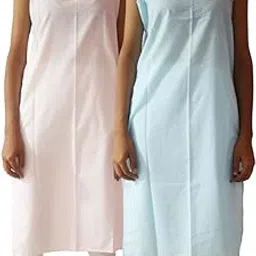kurtiverse Women Cotton Camisole Combo Pack 2 Pieces Sleeveless Long Inner Slip Underdress for Sheer Kurtis Top Solid Regular Full Length Samiz for Summer Undergarment Nightwear Round U Neck Vest-picture-11