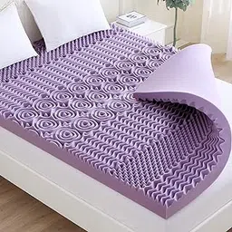 MUXHOMO 3 Inch 7-Zone Queen Mattress Topper, Egg Crate Foam Mattress Topper Queen Size for Back Pain, Lavender Cooling Gel Infused Bed Pad, CertiPUR-US and Oeko-TEX Certification (60"×80")-image-38