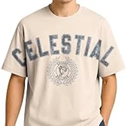 bullmer Trendy Half Sleeve Oversized Cotton Blend Crew Neck Tshirt for Men-picture-54