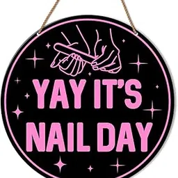 Nail Tech Room Wall Decor, Nail Studio Sign Beauty Room Girl Bathroom Hanging Sign Decoration Nail Lover Artist Technician Manicurist Gift, It's Nail Day-picture-29