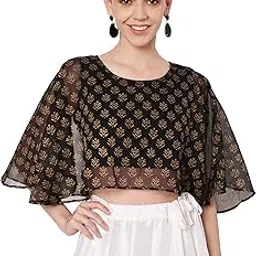 studio rasa Women's Georgette Block Printed Crop Top for Festive Wedding Party (TPWC62541_Parent__)-picture-47