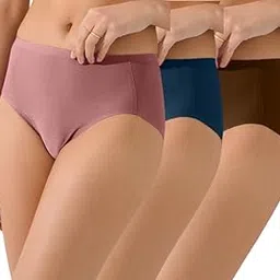 bodymist Women Anti Bacterial Hipster Panty - 100% Super Combed Cotton - Pack of 3 - Plain Bright Panty/Innerwear Inner Elastic Underwear Combo(Pack of 3) (Colour May Very)-picture-47